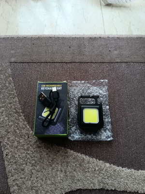Rechargeable LED keychain flashlight with clip and USB Type-C
