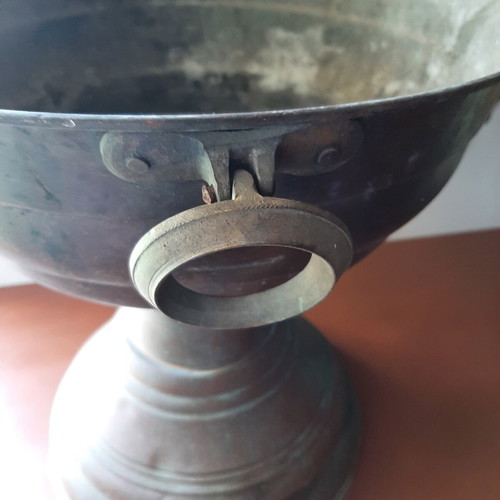 Prewar copper mangali with brass handles used