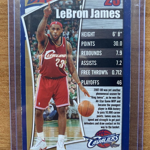2007-08 Top Trumps NBA Limited Editions Kobe Bryant and LeBron James cards used