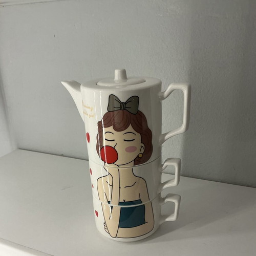 Teapot with Two Cups New Pop Art Design