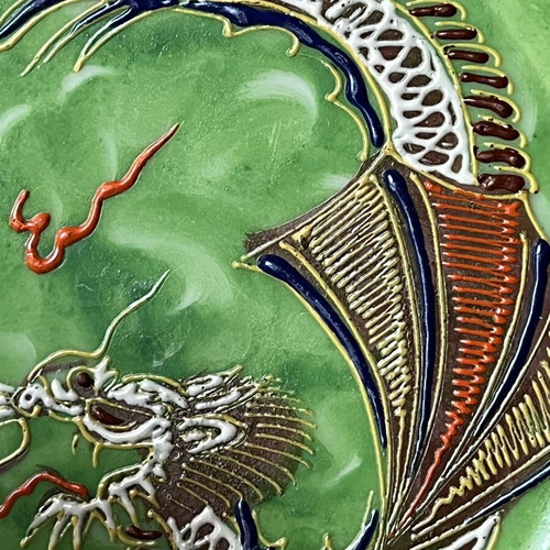Vintage Japanese Dragonware Moriage Porcelain Plates set of 2 used
