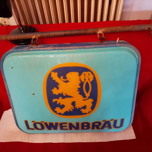 Antique 1984 Lowenbrau Beer Advertising Sign used, collectible