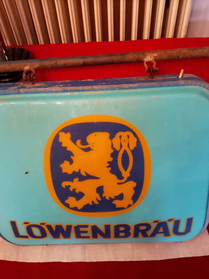 Antique 1984 Lowenbrau Beer Advertising Sign used, collectible