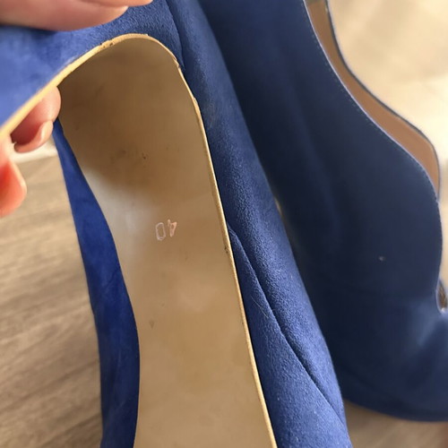 Blue suede pumps used, size 39