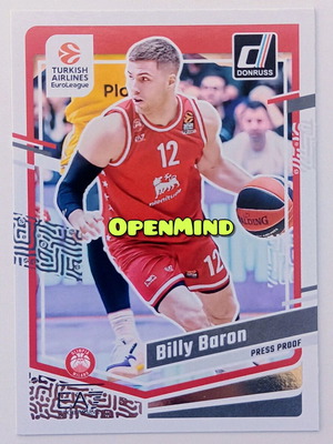 Κάρτα Billy Baron Donruss Press Proof #28 Armani Milan Euroleague 2023-24 καινούργιο