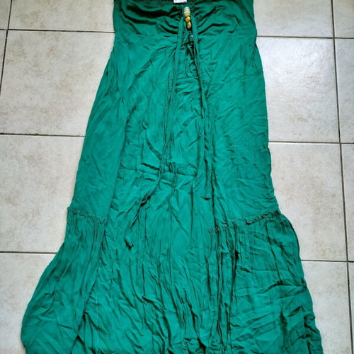 Queen Fashion women's strapless dress turquoise like new