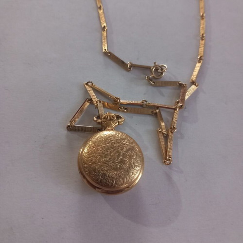 Winding necklace watch with chain like new