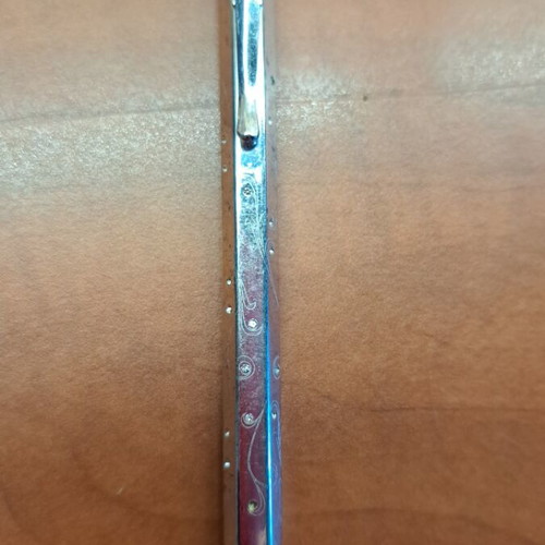 Caran d Ache silver pen like new with Swarovski stones