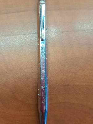 Caran d Ache silver pen like new with Swarovski stones