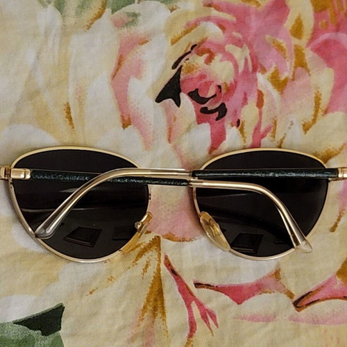 Diego dalla Palma vintage leather sunglasses, gold and black