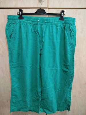 M&S capri linen pants like new, green, sizes 3XL-5XL