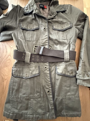 Toi&Moi khaki women's jacket with belt and pockets, size S