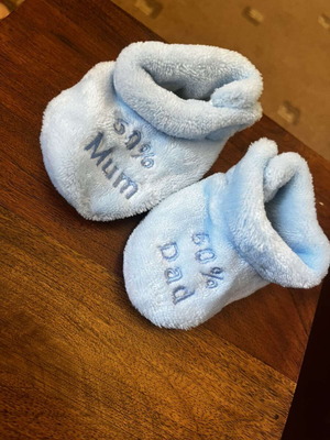 Baby shoes 50% Mum – 50% Dad like new, blue