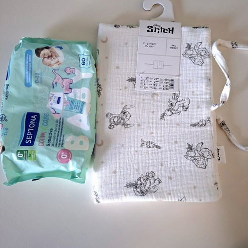 Disney Stitch White Diaper Organizer and Baby Wipe Pouch