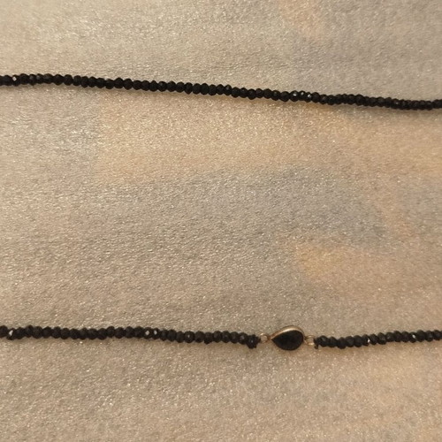 Handmade long necklace like new, black