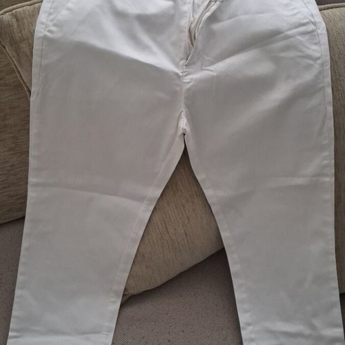 Sfera Basic white women's pants with gold details, size 36