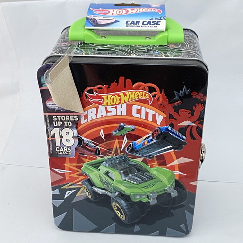 Hot Wheels Crash City metal case for 18 cars new