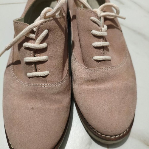 Pink lace-up shoes like new, size 37, beige