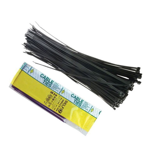 Cable ties black 3.5x200mm pack of 100 new