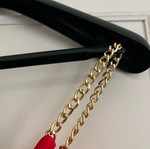 Molouza lingerie-style top like new, red with gold strap