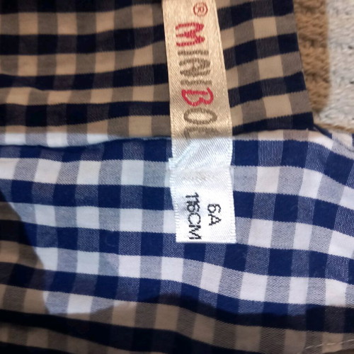 Minibol summer dress checked size 6 years like new, blue