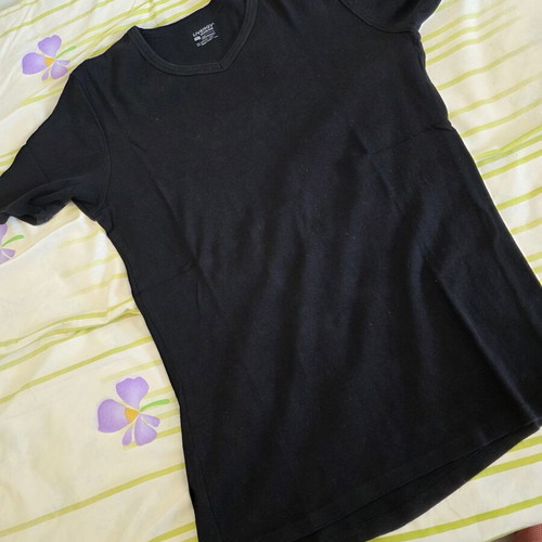 Mako blouse Livergy large black new cotton with neckline