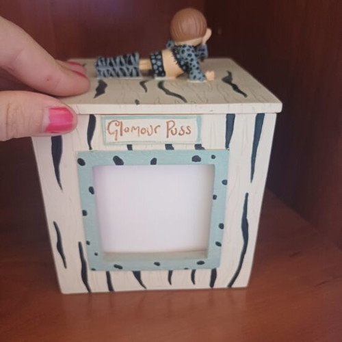 Vintage wooden decorative box with photo frames, Glamour Puss