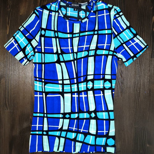 Kookai Stretch Semi-Transparent Blouse Small, like new, blue and turquoise