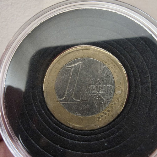 1 Euro coin used, rare collector's item 2002 with mint defects