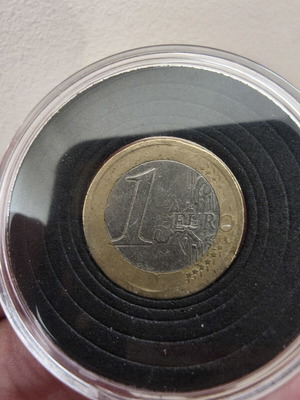 1 Euro coin used, rare collector's item 2002 with mint defects