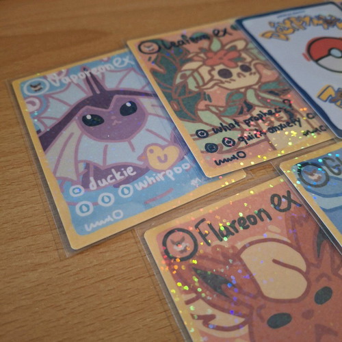 Fanmade Derpymon cards with foil confetti, set of 9