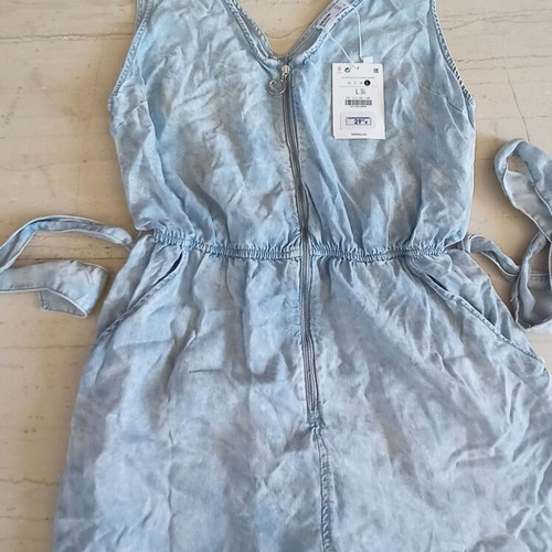 Bershka jumpsuit size L new turquoise with tags
