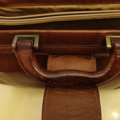 The Bridge leather hand bag used brown made in Italy