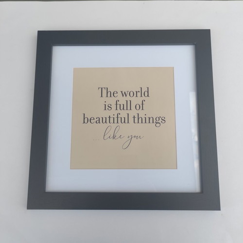 Decorative frame with positive message used, minimal style