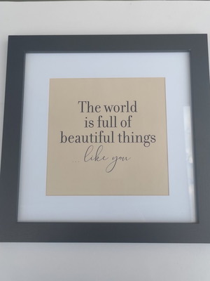 Decorative frame with positive message used, minimal style