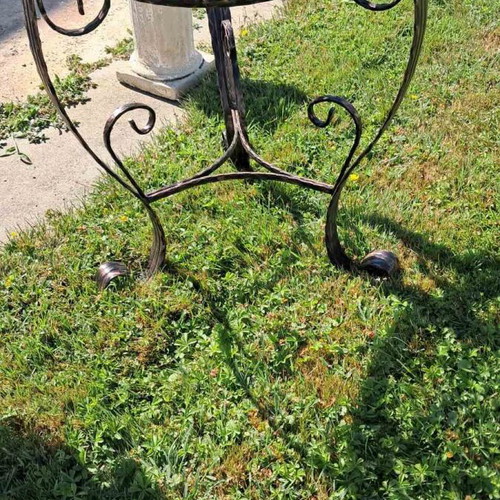 Garden table wrought iron new, handmade with copper patina