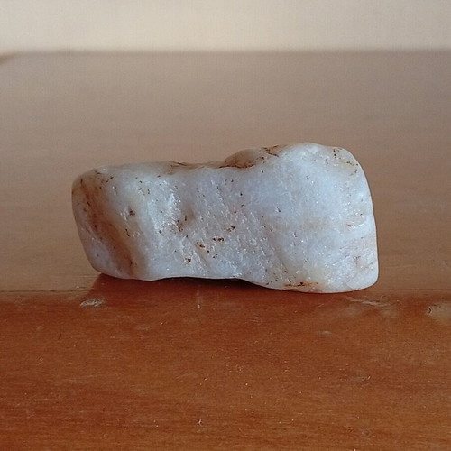 Raw white quartz crystal, semi-transparent