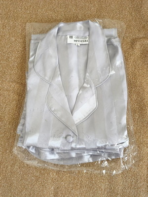 Satin pajamas new, gray, size Large