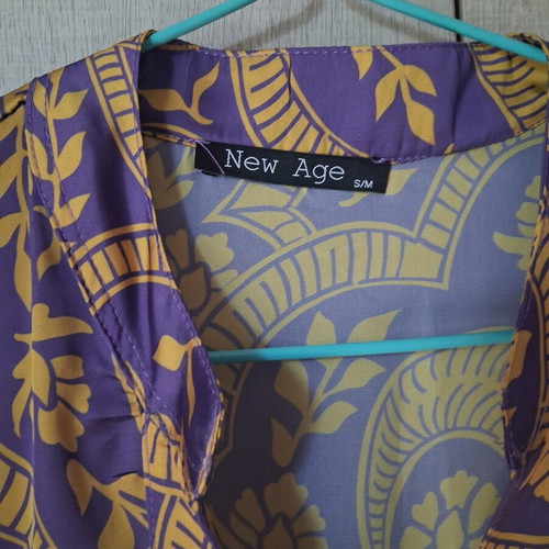 New Age women's jumpsuit like new, purple and yellow