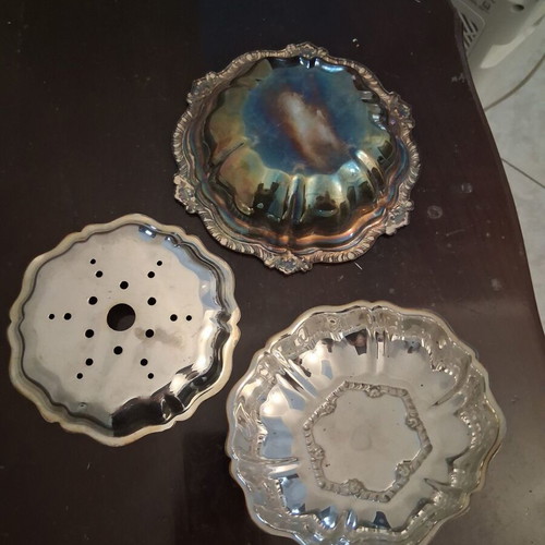 Silver-plated caviar serving dish like new, 16.5 cm diameter
