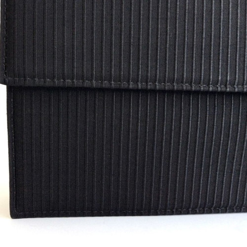 Marina Rinaldi clutch bag used, black ribbed satin