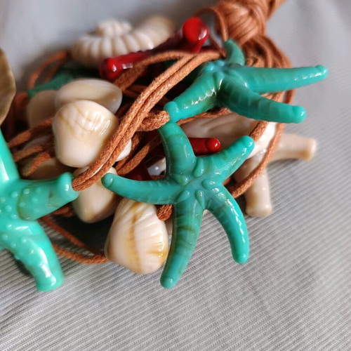 Necklace with starfish and shells new