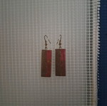 Rectangular earrings new, brown