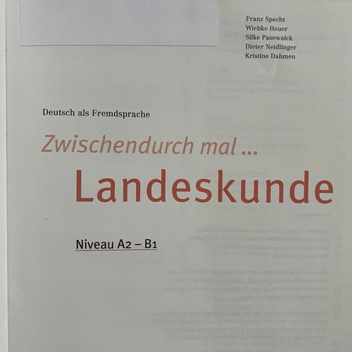 Zwischendurch Mal...Landeskunde German learning book used, level A2-B1