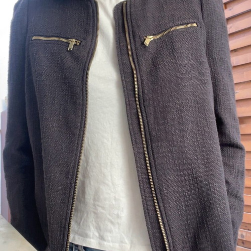 H&M Jacket No40 Dark Gray With Gold Zippers Like New