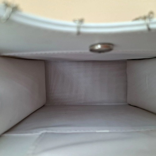 Vintage Paco Rabanne white mini bag, like new, vegan leather