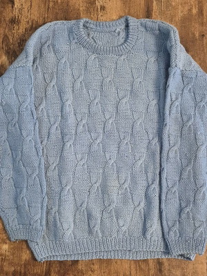 Παιδικό πλεκτό πουλόβερ σαν καινούργιο, τιρκουάζ, μέγεθος 122 cm