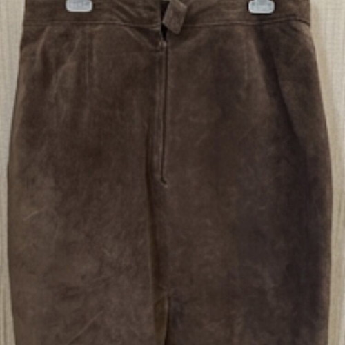 Castor leather skirt like new, brown, size 44 L/XL