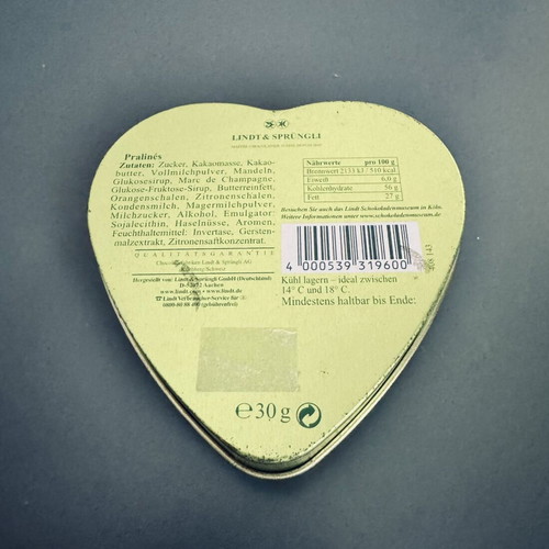 Lindt Von Herzen Limited Edition metal heart box used