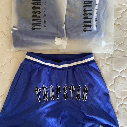 Trapstar Secret Shorts new, blue mesh, embroidered logo